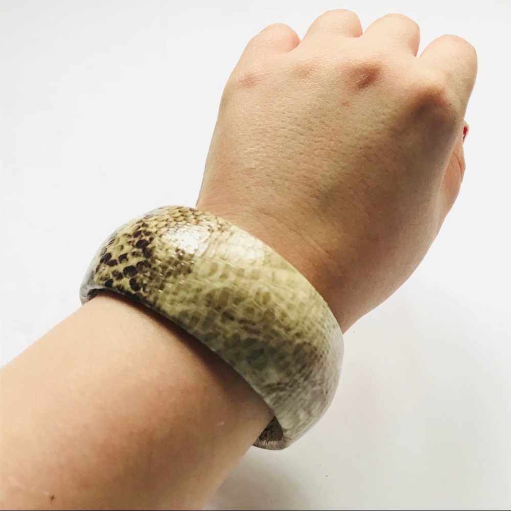 Faux snake skin bangle